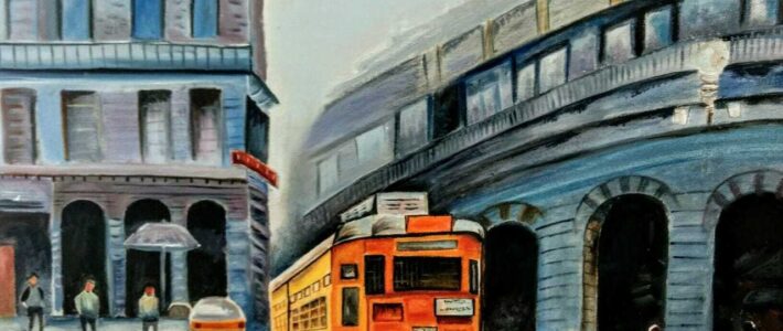 An integral part of Kolkata… Trams enhances beauty of City of Joy  Painting by Ms. Vaishali Gupta.